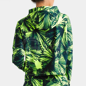 Top corto con capucha para mujer precio al por mayor OEM con logotipo personalizado impresión algodón/poliéster Crop Top Sudadera con capucha - Product Image 3