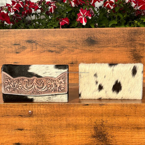 Nuevo elegante estilo occidental pelo en ocultar Piel de cuero embrague mujeres diseñado monedero Venta caliente cuero con cremallera billetera - Product Image 5