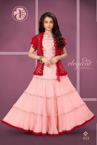 ผ้าไหม Georgette ชุดรื่นเริงสำหรับเด็ก,Lehenga Choli แฟนซี - Product Image 6