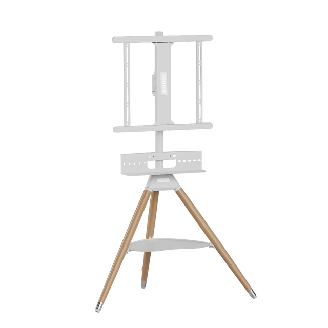 Porodo Modern Wooden Tripod TV Stand for Living Room Bedroom Dining Hotel Apartment School Hospital Use