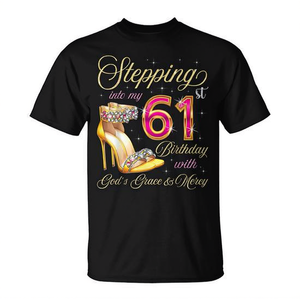 Maglietta promozionale: Intraprendendo il 61° compleanno con la grazia e la misericordia di Dio - Product Image 2