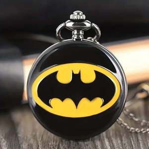 Reloj de bolsillo estilo antiguo de Batman y Marvel, caja de acero inoxidable, movimiento de cuarzo, esfera metálica - Product Image 1