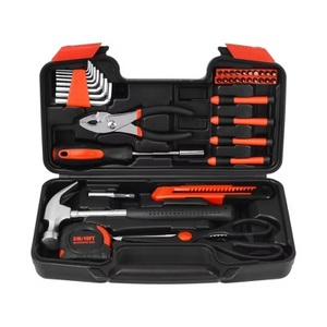 Kit d'outils ménagers manuels 39 pièces avec marteau, tournevis, pinces, mètre ruban, clés hexagonales, embouts et étui - Product Image 4