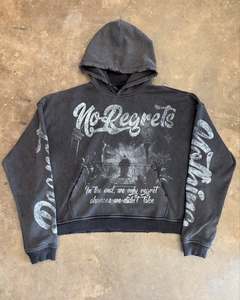 Sweat à capuche surdimensionné pour hommes délavé à l'acide 100% coton avec impression graphique Street Vintage Style Drop Shoulder Pullover Hoodies - Product Image 4