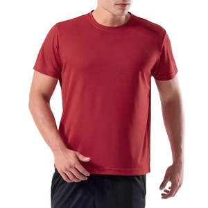Venta al por mayor Slim Fit hombres camiseta granate cómodo logotipo personalizado impreso material transpirable para verano camisas de gran tamaño Fit - Product Image 1