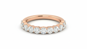 Anillo de Aniversario de Nueve Piedras de Diamantes Naturales y Oro de 14K para Mujer - Product Image 3