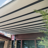 Pergola pliante rétractable imperméable, structure en alliage d'aluminium, télécommande, protection anti-UV, pour balcon, patio, jardin