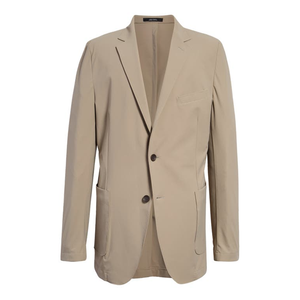 Giacca Sportiva Nordstrom Trim Fit Tech Stretch Tan Ermine Taglia 42 con Chiusura a Zip Lunga Patchwork Smart Casual per Primavera - Product Image 1