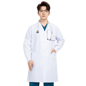 Camice Medico Unisex Premium Bianco Personalizzato OEM per Dottori e Infermieri, Camice da Laboratorio di Alta Qualità Taglia XL <span class=keywords><strong>con</strong></span> <span class=keywords><strong>Logo</strong></span> Personalizzato - Product Image 5