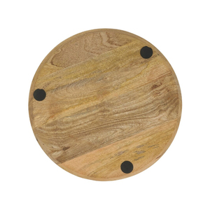 Assiette de présentation en bois naturel fabriquée à la main avec motif rond Artisanat intemporel pour les fêtes de mariage Exportée en Inde en vrac - Product Image 1