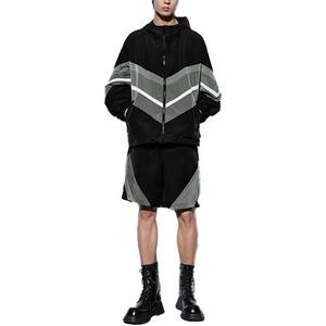 Front and back same design Windbreaker Tracksuit Streetwear Windbreaker <b>Shorts</b> Set <b>Zip</b> up Oversized Windbreaker <b>Short</b> Set - Product Image 4