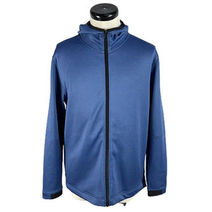 Sweat à capuche en coton épais 400GSM pour hommes, tenue décontractée surdimensionnée avec logo brodé, fermeture éclair teinte en bleu, taille hiver 6XL - Product Image 4