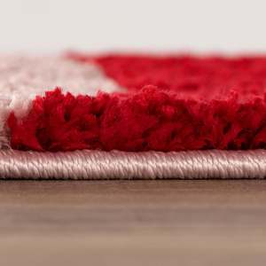 Alfombra Rectangular para Pasillo Joli a Cuadros Roja y Rosa, Fabricada a Máquina, de Poliéster, para Entrada - Product Image 5