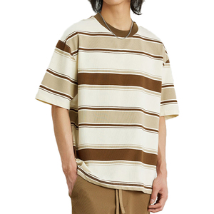Wholesale <b>100</b>% <b>Polyester</b> Retro Style Sublimation T-<b>Shirts</b> Custom Printing Brown Loose Fit Drop Shoulder Low MOQ Men's Tee <b>Shirt</b> - Product Image 1