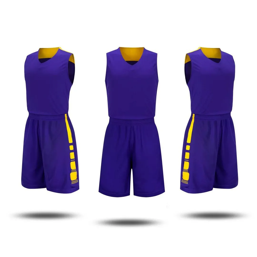 Divise da basket usate traspiranti personalizzate set di vestiti da basket di colore bianco e giallo