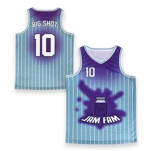 เสื้อบาสเก็ตบอลผ้าโพลีเอสเตอร์คุณภาพสูง 100% แบบสองด้าน สั่งทำได้ ลายเรโทร ผ้าตาข่าย แบบสองด้าน ขายส่ง - Product Image 3