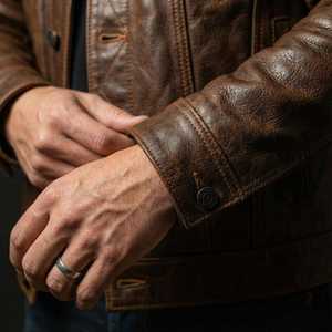 Chaqueta de Cuero de Alta Calidad para Hombre, Cuero Vacuno Genuino, Forro de Satén, Cuello de Piel Sintética, Chaqueta 2025 - Product Image 4