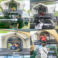 Tente de toit pour SUV, camionnette, fourgonnette, berline, équipement de camping sur le toit, tente de camping gonflable personnalisée 4 saisons 145