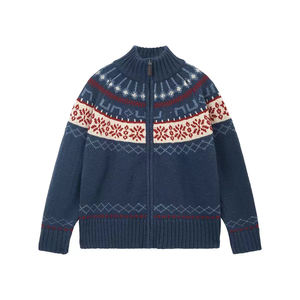 IMB146 Cárdigan de punto con cuello levantado de Jacquard de estilo étnico para <span class=keywords><strong>hombre</strong></span> - Product Image 4