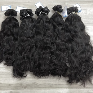 Extensions de cheveux humains vietnamiens bruts vierges non transformés Style ondulé naturel cuticule alignée Machine Double trame faisceaux - Product Image 3