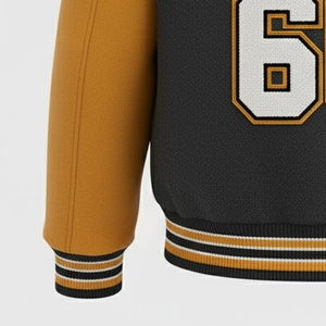 Chaqueta Varsity Vintage Personalizada para Hombre, de Invierno, con Mangas de Cuero, Bordado Chenille en la Parte Delantera, Estilo Urbano, Gran Venta - Product Image 3