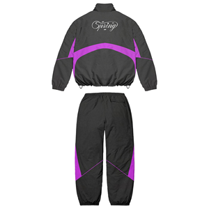 High Quality Custom Solid Heavyweight Casual <b>Nylon</b> Zip-Up Jackets and <b>Track</b> <b>Pants</b> Trackstar OEM Private Label - Product Image 5