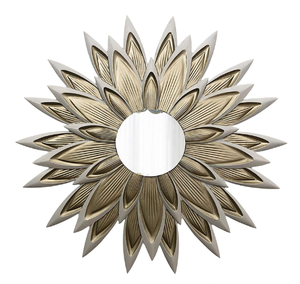 Espejo Redondo Artesanal para Baño, con Marco de Metal Fundido con Diseño Floral, Espejo de Pared de Diseño Único - Product Image 6