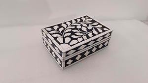 Boîte à bijoux de vadrouille Boîte à bijoux de meilleure qualité en incrustation d'os pour cadeau Boîte en bois à bijoux en incrustation d'os indien de nombreuses couleurs - Product Image 4