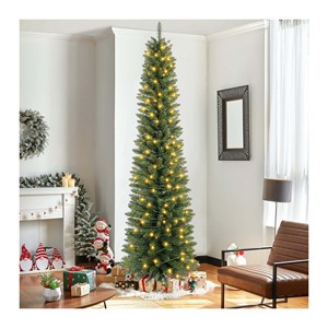 Venta al por mayor 0,6 m-3m de espesor PVC árbol de Navidad grande verde rústico árbol de Navidad decoración con base de metal respetuoso con el medio ambiente - Product Image 6