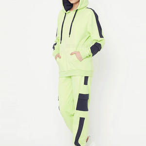 Femmes XL taille nouveau Style hiver Jogging costume personnalisé décontracté hauts courte longueur col montant solide impression sac contrastant - Product Image 3