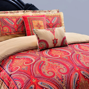 Edredón lavable 400TC de poliéster/algodón con estampado personalizado de diseño moderno del mejor proveedor, juego de cama de 4 piezas con patrón sólido OEM - Product Image 3