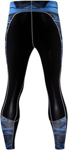 ชุดกีฬาแบบชนเผ่าสีน้ำเงินสำหรับผู้ชายเสื้อแขนยาว & เลกกิ้งสำหรับใส่วิ่งออกกำลังกายในยิม - Product Image 5