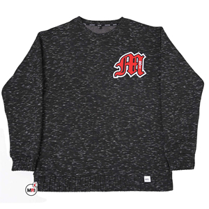 Sudadera de punto negra para hombre con cuello redondo y logo bordado en rojo, estilo casual, a la moda, corte regular, para otoño, venta al por mayor - Product Image 5
