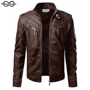 Chaqueta de motorista de piel de cordero auténtica negra para hombre, chaqueta de motocicleta auténtica Vintage para hombre, prendas de vestir exteriores duraderas con estilo para jinetes - Product Image 1