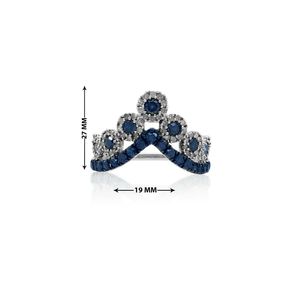 Bague de fiançailles et de mariage classique pour femme JEWELSPAARK, diamant naturel bleu et blanc rond de 1,40 ct, argent sterling 925 - Product Image 2