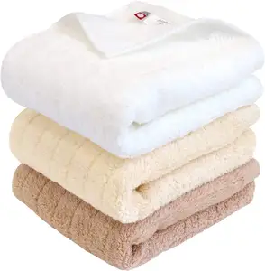 [OEM Customize] Imabari Brand towel Cotton 100% Fuwarib Hand Towel 34*80cm 450GSM Soft Twisted Yarn Face Towel Rib design Fluffy