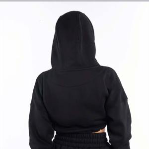 Sudadera de felpa francesa de algodón pesado de gran tamaño Unisex con logotipo personalizado, sudaderas con capucha para mujer, Top corto, sudadera en blanco a granel - Product Image 5