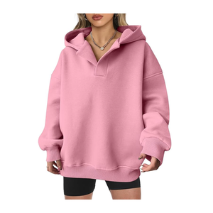 Nueva moda Primavera mujer Sudadera con capucha suelta con capucha manga larga cuello en V sudadera femenina sudaderas con capucha - Product Image 6