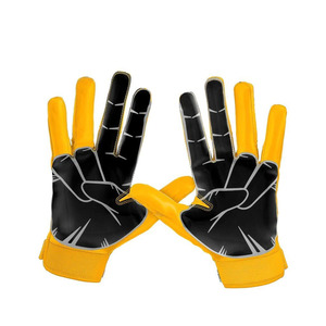 Guantes de fútbol americano de alta calidad 100%, diseñe su propio logotipo, guantes de fútbol americano impresos personalizados - Product Image 6