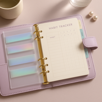 Labo Galaxy Budget Binder Set hadiah A6 perencana Foil emas penutup bintang pena amplop stiker dan pelacak kebiasaan Binder