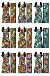 Robe Mumu polynésienne - Style insulaire hawaïen micronésien, design maxi ample vintage pour l'été, plus courte, antistatique, lavable - Product Image 3