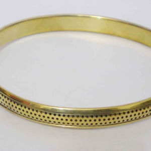 Luxury <b>Gold</b> Plated Copper <b>Bangle</b> For Women Unique Dotted Perforated Pattern Design Metal Bracelet Elegant Modern Metal Crafts - Product Image 1