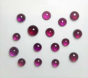 หินควอตซ์ธรรมชาติพลอยโกเมน Cabochon แบบเรียบหลังเรียบหลวมสีม่วงขนาด7มม. - Product Image 3