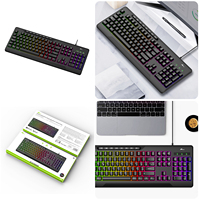 Clavier de jeu optique filaire KB-810, touches mécaniques, éclairage couleur, interface de type C, 3 touches pour ordinateurs de bureau, ordinateurs portables, Mac