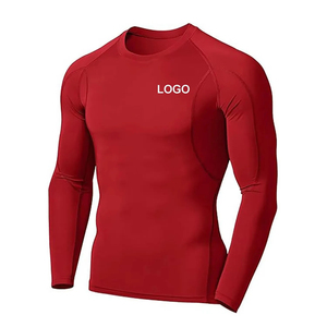 Camiseta de compresión de manga larga con logo personalizado y estampado de palmeras tropicales en el hombro – Traje de baño - Product Image 4
