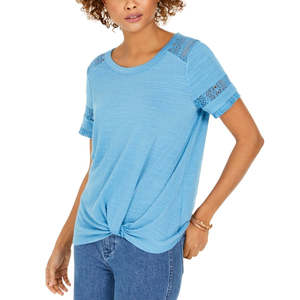 Top in maglia con inserti in pizzo blu da donna Style & Co, taglia piccola - Product Image 1