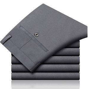 กางเกงขายาวผู้ชายสำหรับฤดูใบไม้ร่วงและฤดูหนาว ผ้าหนา ยืดได้ กางเกงขายาวลำลองแบบธุรกิจสั่งตัดได้สำหรับผู้ชาย - Product Image 6