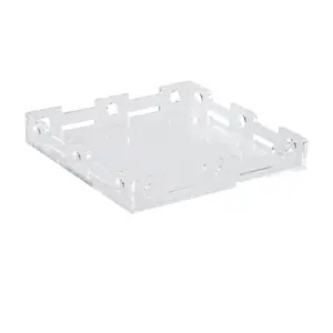 Elegante Bandeja Metálica Premium para Decoración de Mesas de Hotel, Ideal para Regalo, Bandeja Metálica Hecha a Mano de Lujo, Estilo Vintage para Exportación, Plateada y Segura - Product Image 2