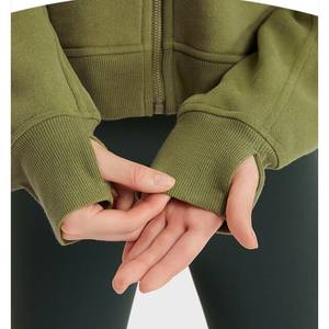 Sweat à capuche zippé intégral pour femme, streetwear d'hiver, imprimé, 100% coton, avec trous pour les pouces, yoga, fitness, coupe ample, en solde - Product Image 3