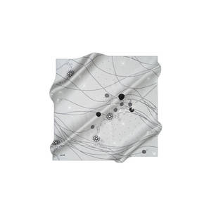 ผ้าพันคอสี่เหลี่ยมลายทแยงโพลีเอสเตอร์สีเทาลายโซ่ - Product Image 1
